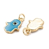 Brass Enamel Pendants KK-P204-11G-D-3