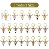 Cattle Alloy Enamel Pendant Locking Stitch Markers HJEW-CJ00032-2