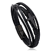 Leather Cord Multi-starand Bracelet LS-RELI-PW0001-047B-EB-1