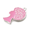 Breast Cancer Pink Awareness Ribbon Theme Alloy Enamel Pendants ENAM-C026-01G-S-2