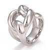Non-Tarnish 304 Stainless Steel Twist Oval Chunky Ring RJEW-B040-15A-P-1