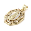 Brass Micro Pave Clear Cubic Zirconia Pendants KK-Q813-16C-G-2