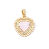 Brass Micro Pave Clear Cubic Zirconia Pendants KK-R213-12G-1