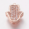 Brass Cubic Zirconia Beads KK-P134-05-2