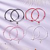 8Pcs 8 Style Heart & Skeleton Key Alloy Enamel Braided Bead Bracelets Set BJEW-JB09771-S-2