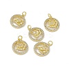 Real 18K Gold Plated Brass Micro Pave Clear Cubic Zirconia Pendants KK-E068-VB409-11-4
