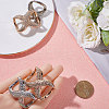 4Pcs 2 Colors Alloy Rhinestone Bowknot Corner Knotted Buckles FIND-GF0005-32-3