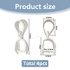4Pcs 925 Sterling Silver Ice Pick Pinch Bails FIND-HS0002-08B-2
