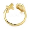 Brass Open Cuff Rings for Women RJEW-Z072-02G-04-3