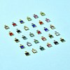 30Pcs 15 Colors Square Rack Plating Brass Glass Charms KK-FS0001-40-9