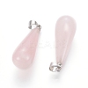 Natural Rose Quartz Pendants G-G804-A04-2