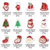 24Pcs 12 Styles Christmas Decorations Theme Opaque Acrylic Bead with Enamel FIND-FS0002-66-4