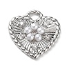 Rack Plating Brass Micro Pave Cubic Zirconia and Plastic pearl Pendants KK-Q786-07P-1