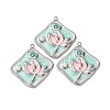 304 Stainless Steel Enamel Pendants STAS-P406-26D-P-1