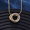 304 Stainless Steel Triple Circles Pendant Necklaces for Women NJEW-Z044-14M-2