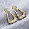 Teardrop Brass Micro Pave Clear Cubic Zirconia Cuff Earrings EJEW-K305-01G-1