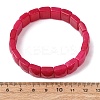 Dyed Natural White Jade Beaded Stretch Bracelets for Unisex G-K303-02P-02-5
