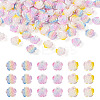 90Pcs 3 Colors Tricolor Opaque Resin Cabochons CRES-TA0001-44-1