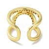 Rack Plating Brass Micro Pave Cubic Zirconia Cuff Rings RJEW-D025-10G-3