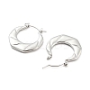 Non-Tarnish Twist Ring 304 Stainless Steel Hoop Earrings for Women EJEW-C067-04P-2