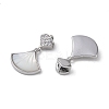 Brass & Shell & Clear Cubic Zirconia Pendants KK-G497-17P-2
