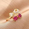 Brass Micro Pave Cubic Zirconia Cuff Rings for Women RJEW-A062-01G-1
