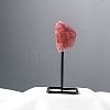 Natural Strawberry Quartz Lamp with Metal Holder Ornament PW-WG598C7-03-1