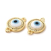 Rack Plating Real 18K Gold Plated Brass Micro Pave Clear Cubic Zirconia Connector Charms ZIRC-L102-04G-07-3