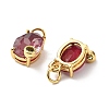 Oval Brass Micro Pave Cubic Zirconia Pendants KK-L237-020G-02-3