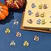 15Pcs 3 Colors Tibetan Style Halloween Pumpkin Jack-O'-Lantern Alloy Pendants TIBEP-FS0001-41-7