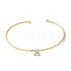 Rack Plating Brass Micro Pave Clear Cubic Zirconia Letter Open Cuff Bangles BJEW-A018-01G-A-2