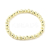 Synthetic Hematite Round Beaded Stretch Bracelet BJEW-TAC0005-01G-03-2