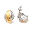 304 Stainless Steel Two Tone Stud Earrings EJEW-F355-04GP-02-2