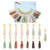 15Pcs Teardrop Mixed Natural Gemstone Charm Locking Stitch Markers HJEW-AB00650-1