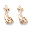 Rack Plating Brass Clear Cubic Zirconia Pendants KK-M102-20G-A-1