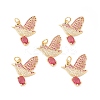 Eco-Friendly Brass Micro Pave Cubic Zirconia Pendants KK-I698-11G-2