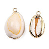 Electroplate Cowrie Shell Pendants SSHEL-S261-11-6