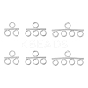 6Pcs 3 Styles 925 Sterling Silver Column Chandelier Component Links with 1Pc Double Sided Suede Fabric Silver Polishing Cloth FIND-GO0003-60-1