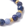 Natural Sodalite Beaded Stretch Rings RJEW-JR00867-01-4
