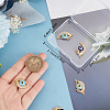 8Pcs 2 Colors Rack Plating Real 18K Gold Plated Brass Micro Pave Clear Cubic Zirconia Connector Charms ZIRC-BBC0002-03-3
