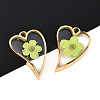 304 Stainless Steel Epoxy Resin Pendants STAS-T072-34-1