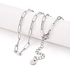 304 Stainless Steel Paperclip Chain Necklace NJEW-D045-14P-02-1