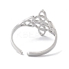 Non-Tarnish Sailor's Knot 304 Stainless Steel Hollow Open Cuff Ring for Women LS-RJEW-E073-03P-3