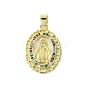 Real 18K Gold Plated Brass Micro Pave Random Color Cubic Zirconia Pendants KK-H472-37B-01G-1