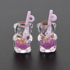 Imitation Bubble Tea Transparent Resin Pendants RESI-T052-04D-3