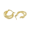 Rack Plating Brass Double Line Twist Rope Hoop Earrings for Women EJEW-F294-11G-1