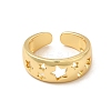 Rack Plating Brass Hollow Star Cuff Rings for Women RJEW-C050-14G-2