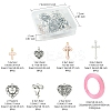 DIY Heart & Bowknot & Cross Alloy Pendant Decoration Making Kits DIY-FS0007-28-4