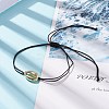 Alloy Shell Shape Braided Bead Bracelet for Women BJEW-JB08303-2