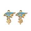 304 Stainless Steel Enamel Pendants STAS-D208-04G-1